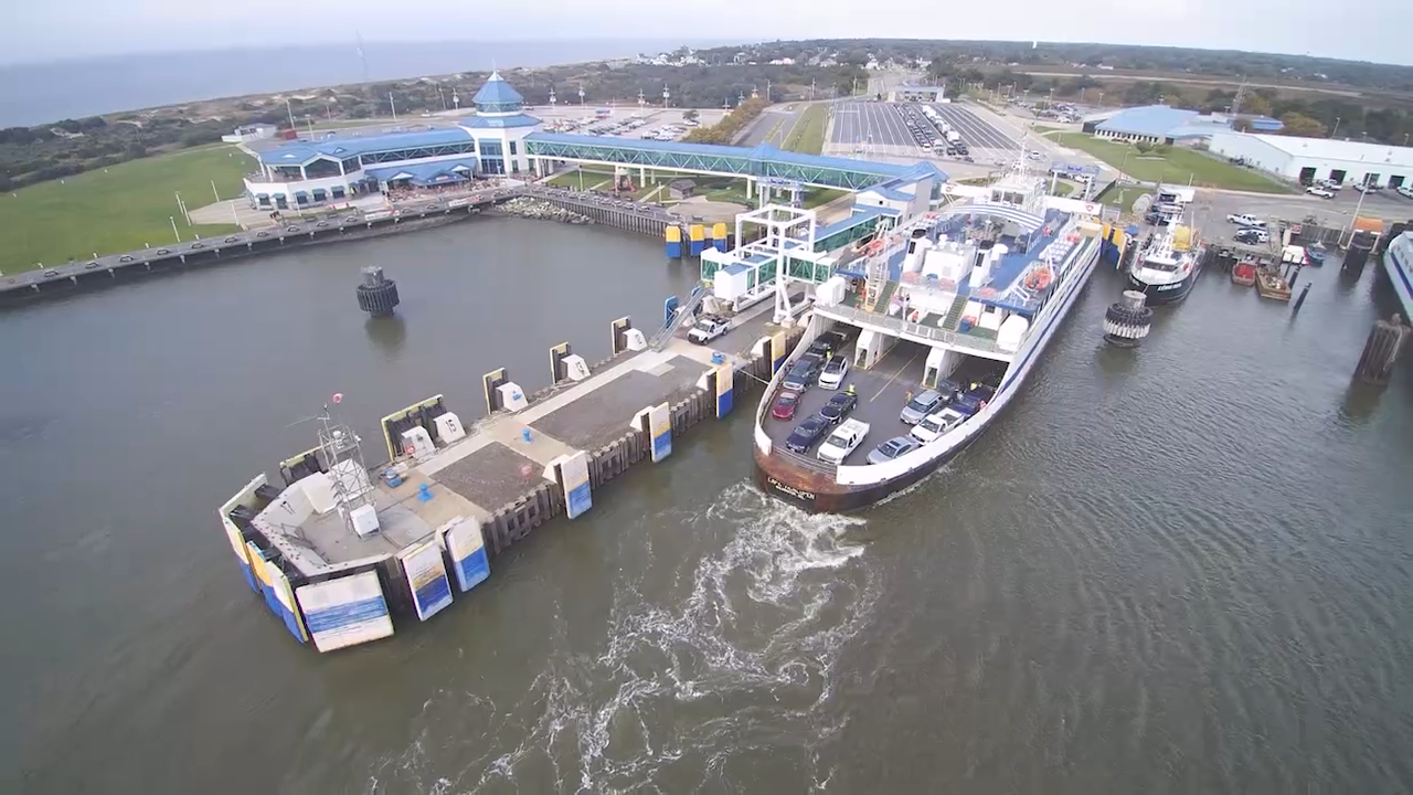 The Cape May-Lewes Ferry Terminal in North Cape May, NJ