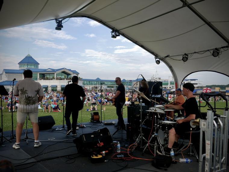 BStreetBand performing on the Cape May terminal green for Exit Zero's Summer Concert Series
