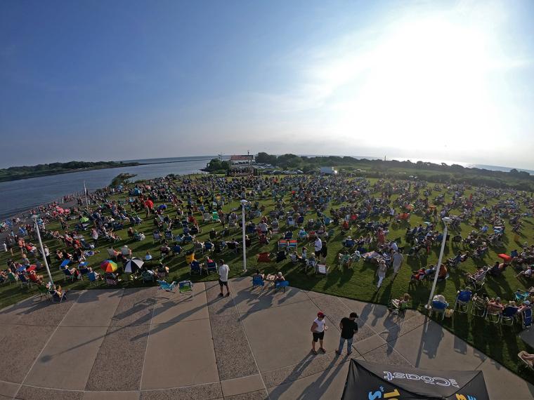 View of the crowd at concert series event