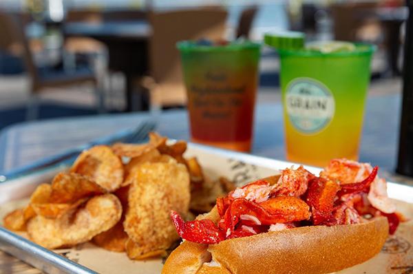 Lobster roll at Grain On the Rocks at the Lewes Ferry Terminal