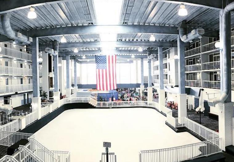 Ice rink at the Carousel Hotel in Ocean City, MD