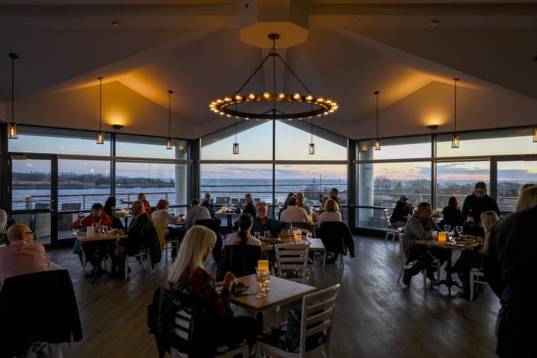 Guests seated for dinner at the Lookout at the Cape May terminal