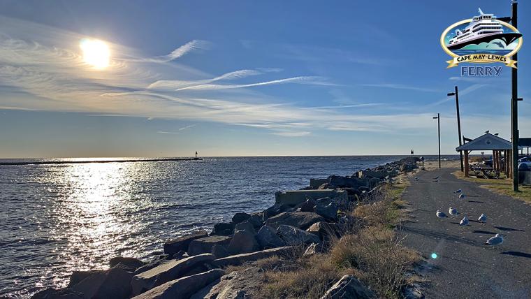 View of the Cape May Canal and the Delaware Bay from Douglass Park in North Cape May, NJ