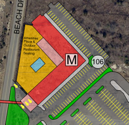 schematic drawing of potential footprint for a future hotel in Lower Township