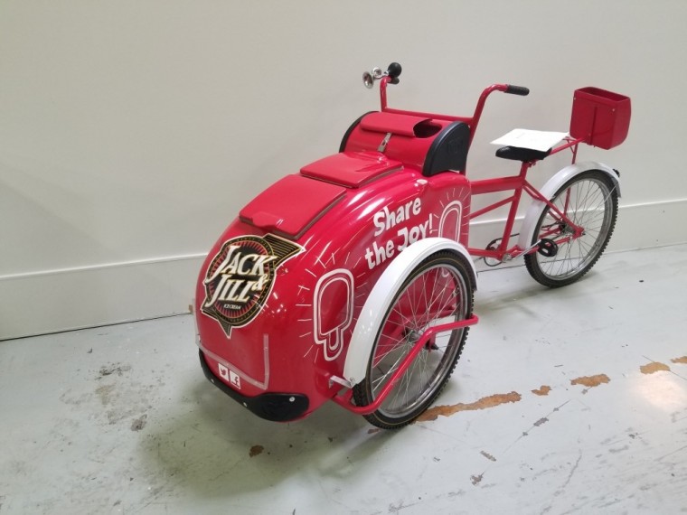 Red Ice Cream Tricycle Cart to Offer On Site Ice Cream Sales