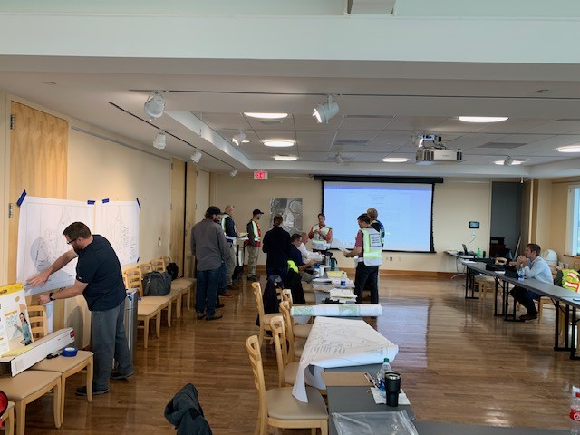 Ferry employees doing a table top drill November 2019