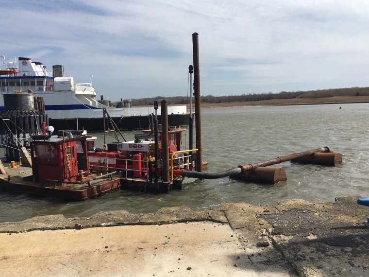 Dredging barge seen from slip 2