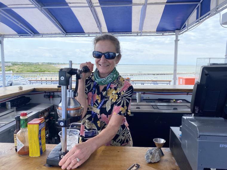 bartender on the Cape May-Lewes Ferry