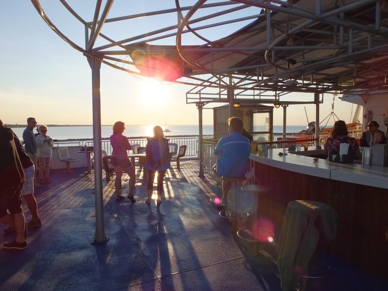 People on deck of ferry