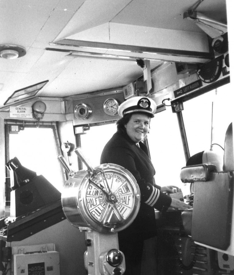 LInda Douglas, first female captain at the Cape May-Lewes Ferry Aug. 13, 1991