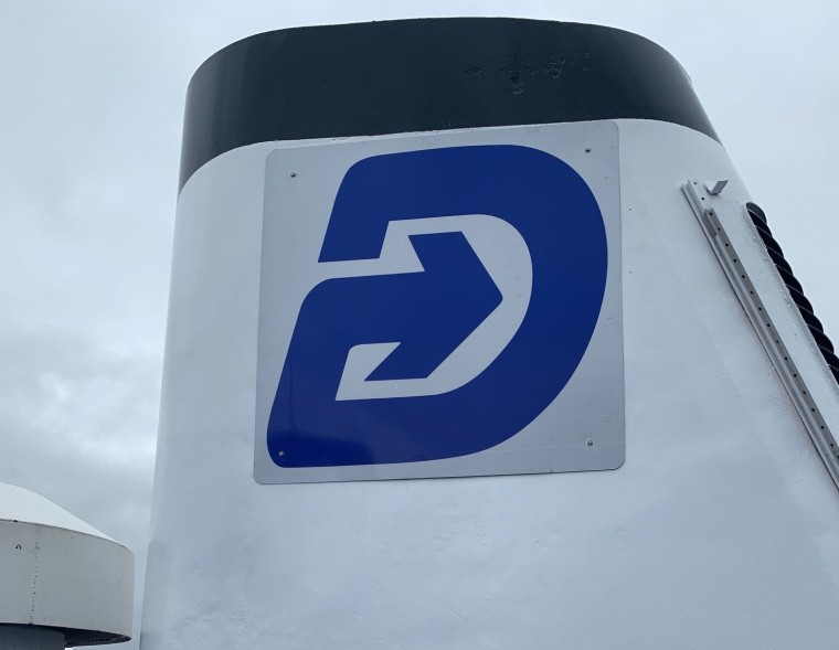 Cape May-Lewes Ferry stack logo sign 2020 M/V Cape Henlopen