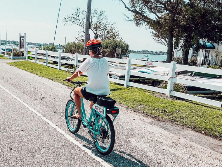 Riding a Pedego e-Bike in Cape May