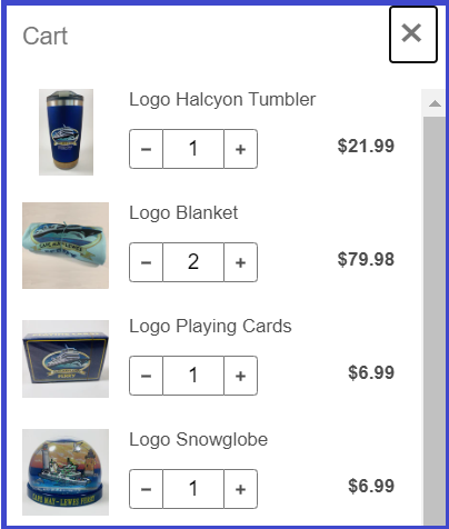 sample e-Commerce shopping cart from cmlf.com/store