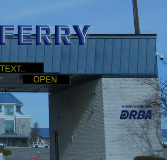 rendition of DRBA signage at the CMLF toll booths