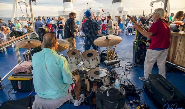 Delaware's premier rock n' roll party band, Glass Onion, rocks the Cape May-Lewes Ferry aboard the Rock the Boat cruise