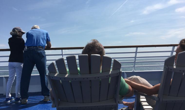 People on ferry