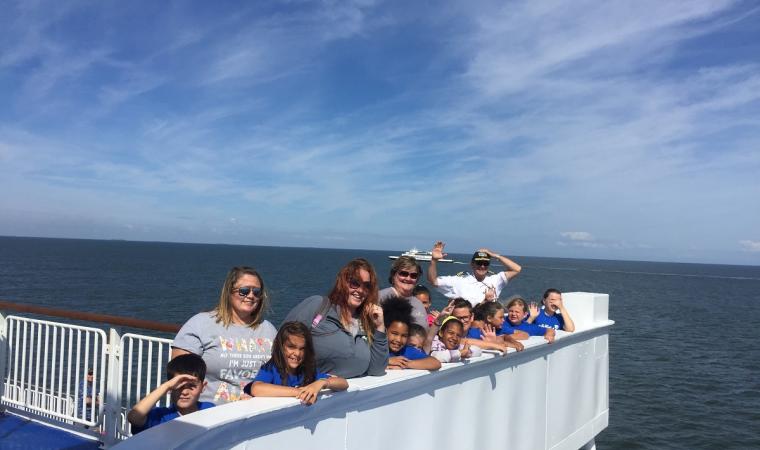 Group aboard the Cape May - Lewes Ferry