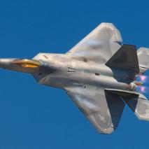 An F22 Raptor Flies in an Airshow over Southern New Jersey
