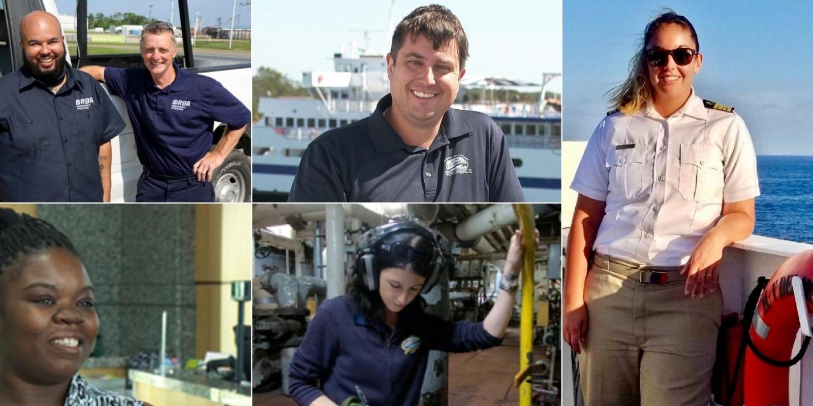 Collage of ferry employees