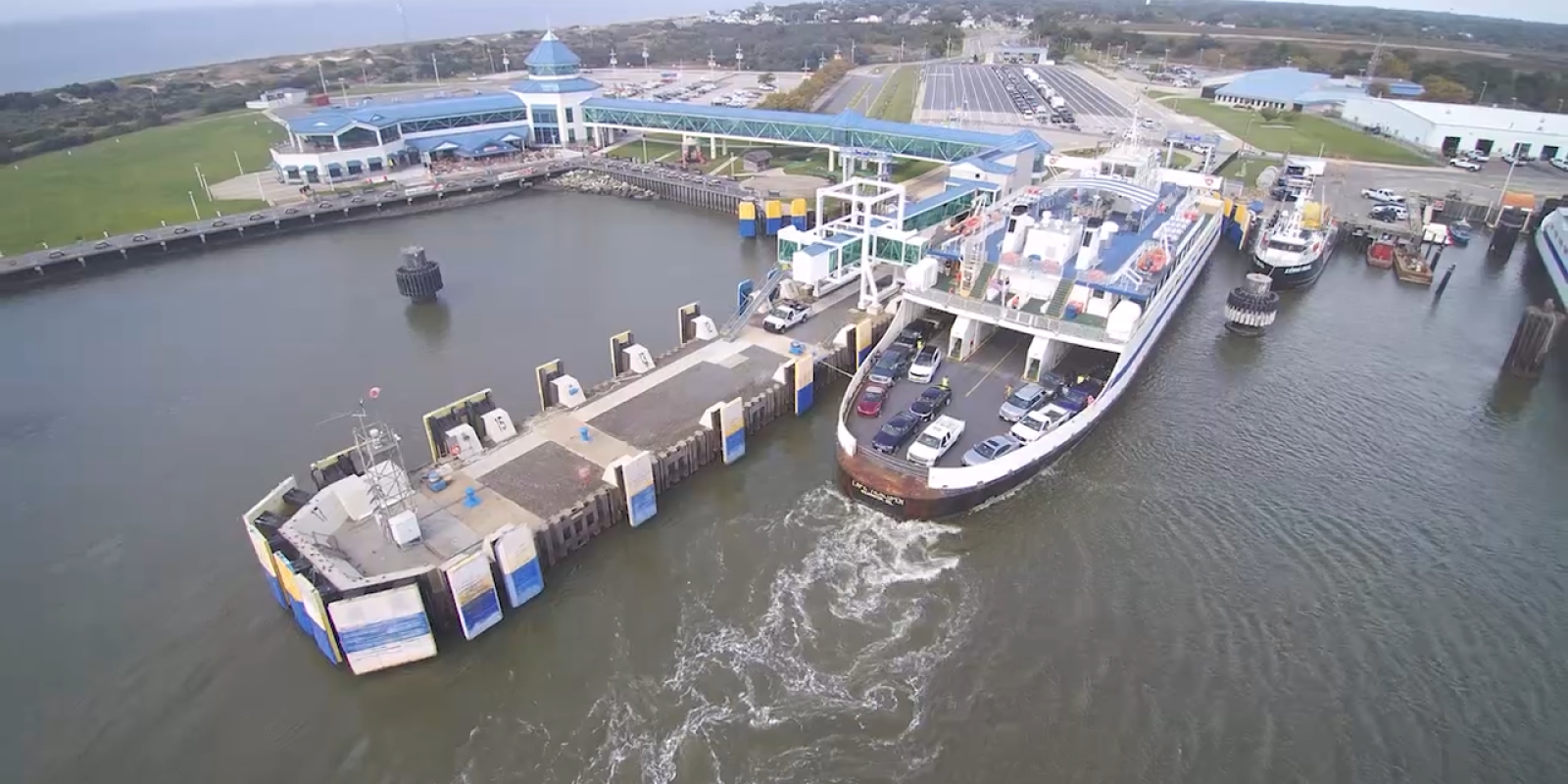 The Cape May-Lewes Ferry Terminal in North Cape May, NJ