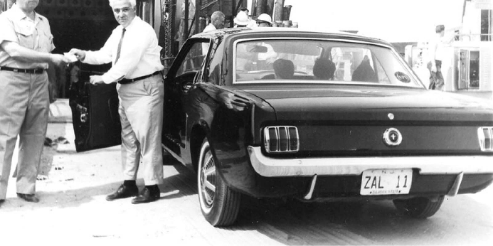 The first passenger boards the Cape May - Lewes Ferry in 1964