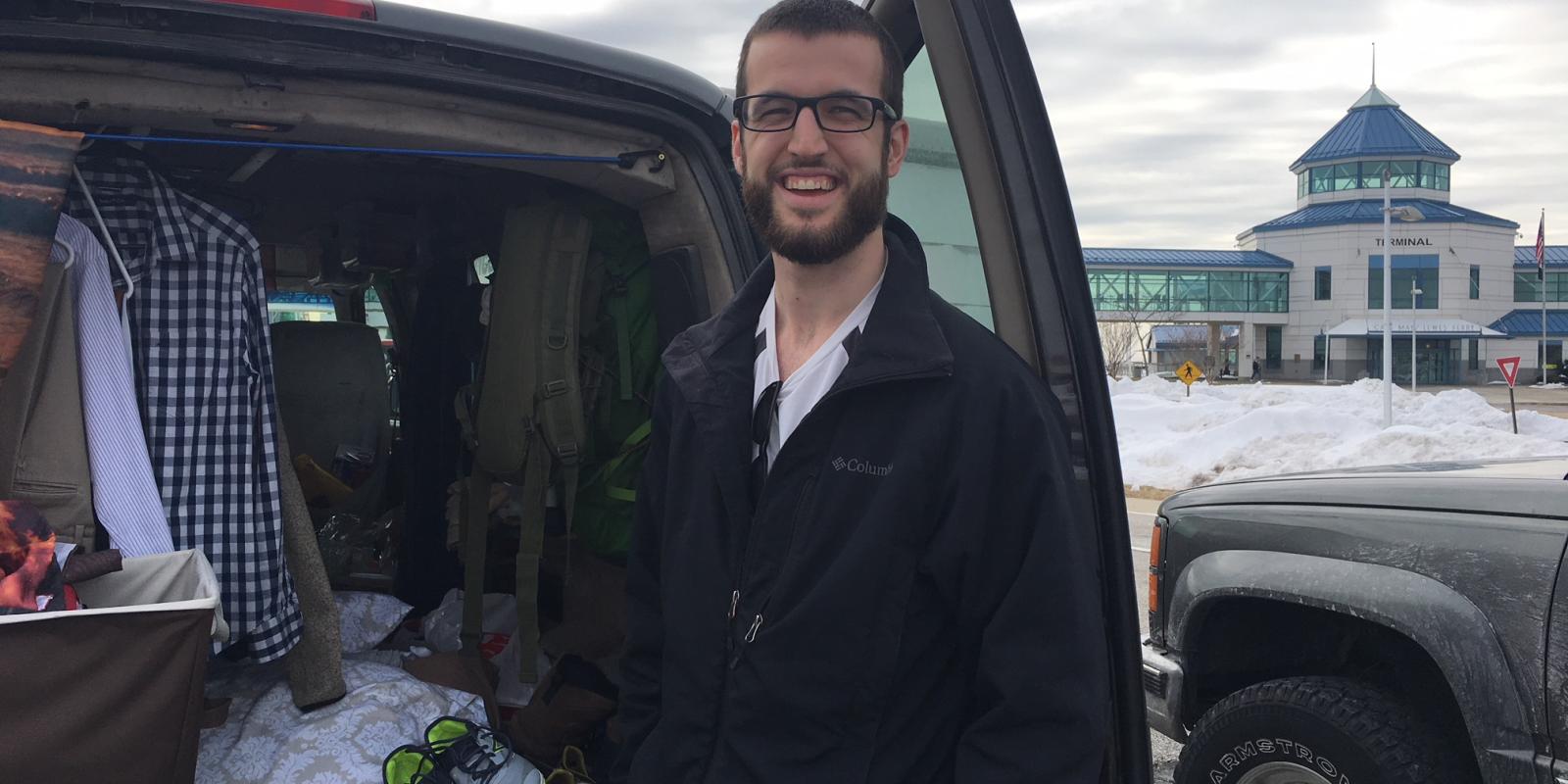 Physical Therapy student Kris Bosela is one of the first travelers on the Cape May-Lewes Ferry after the historic January 2018 ice storm.