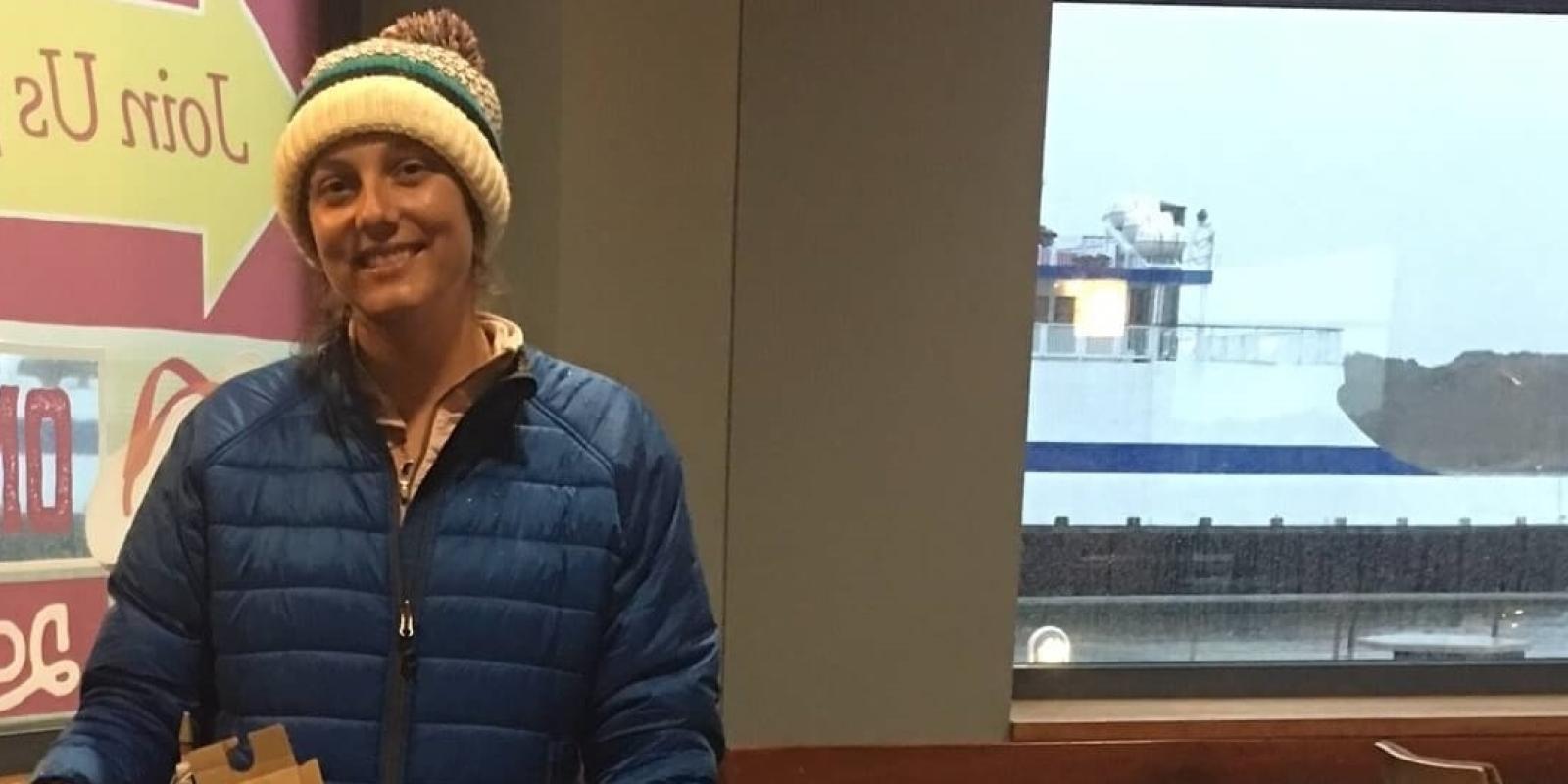 Jessie Grieb walking on the  Ferry for Overdose Awareness