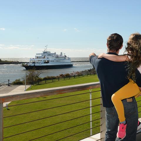 Watching the ferry