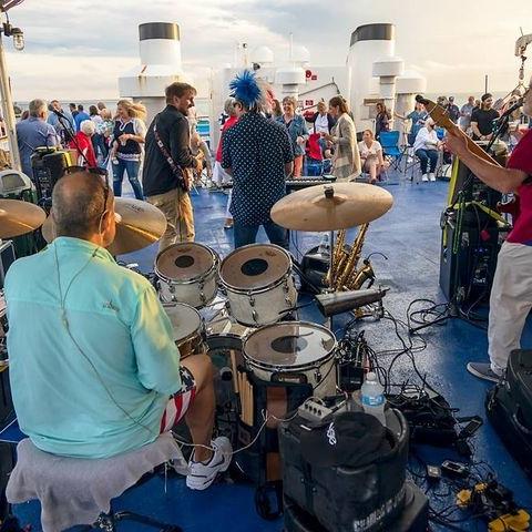 Glass Onion band playing on the ferry