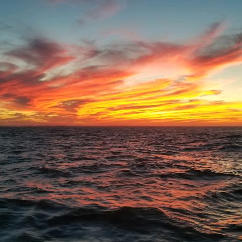 Sunset over the Delaware Bay from the Cape May - Lewes Ferry