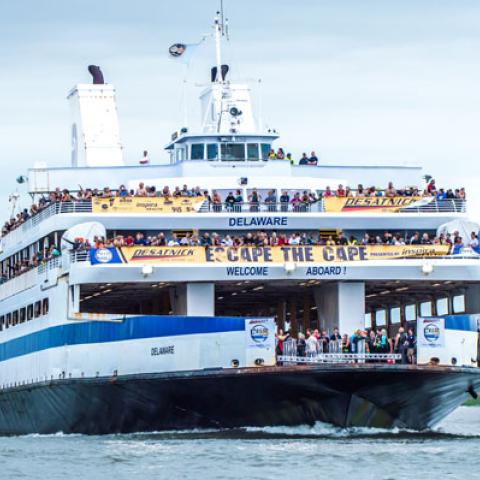 Drone image of vessel for escape the cape triathlon