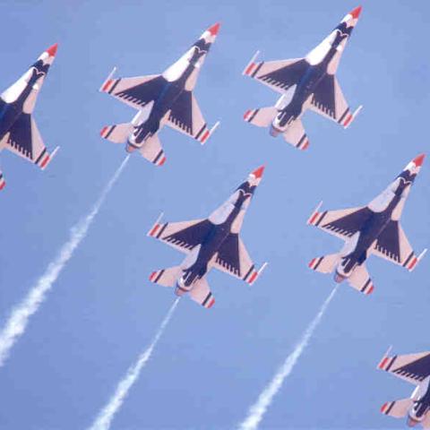 Planes in an Airshow over Southern New Jersey