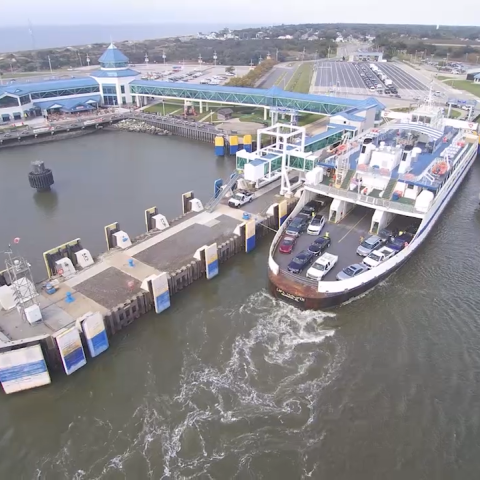 The Cape May-Lewes Ferry Terminal in North Cape May, NJ