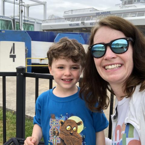 mother and child at the Cape May-Lewes Ferry