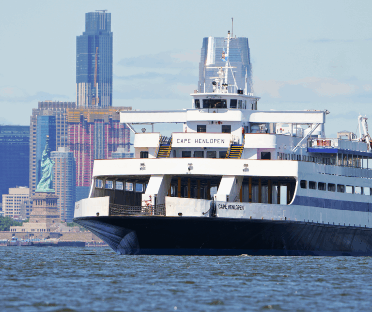 Speed trials in New York City Harbor after time in drydock in Staten Island