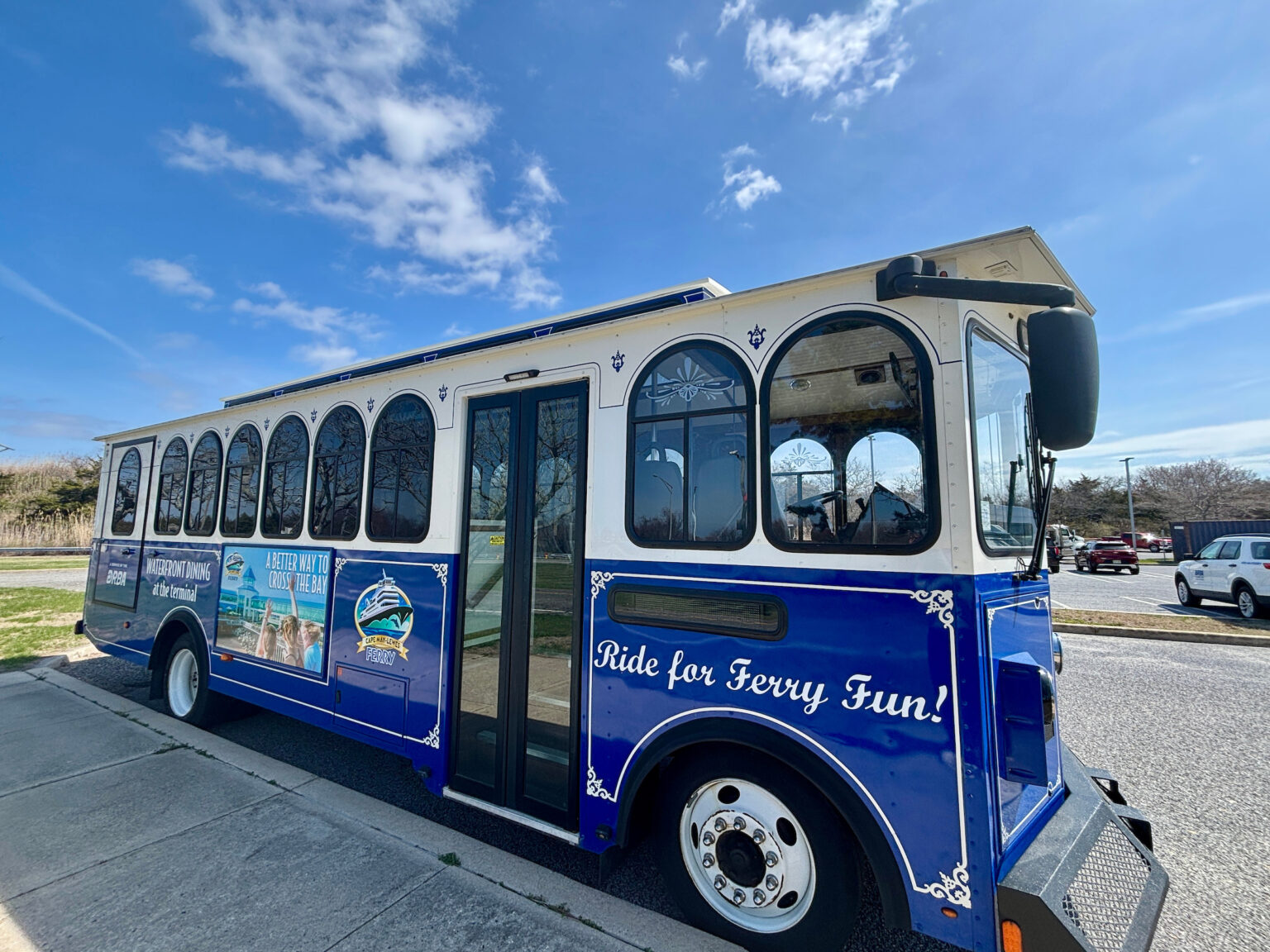 The Cape May - Lewes Ferry Shuttle takes you from the Cape May Terminal to Downtown Cape May or wherever you want when you rent it for your event