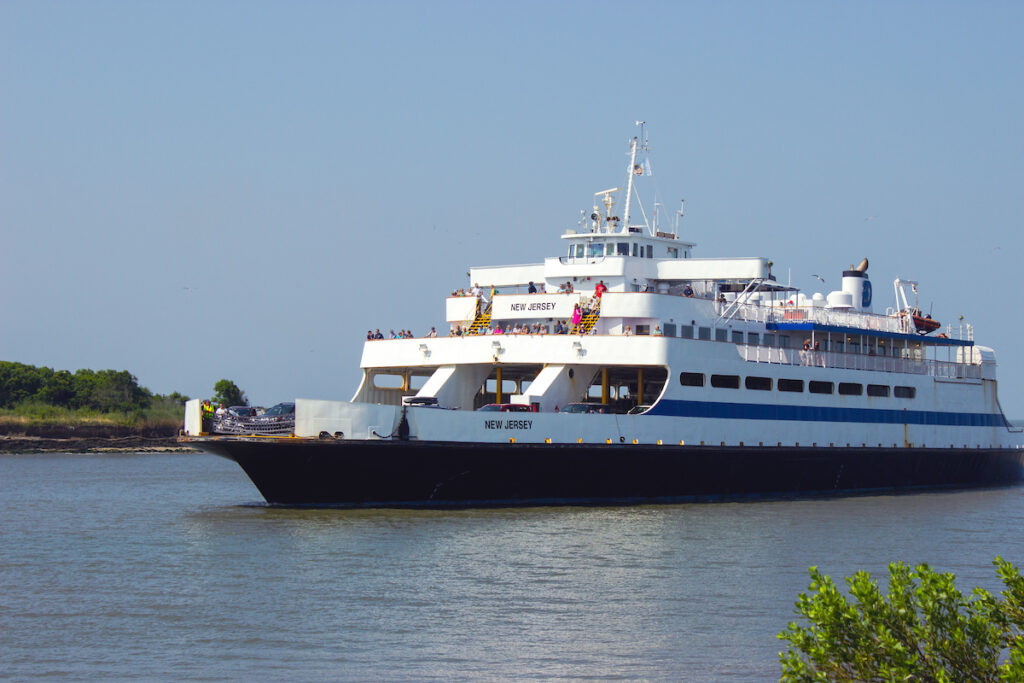 The Cape May Lewes ferry sailing across the Delaware Bay.
