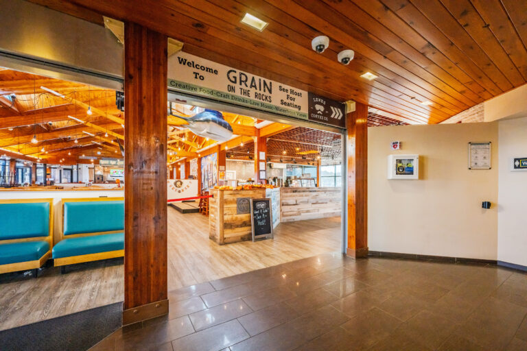 The entrance to Grain on the Rocks in the Lewes Ferry Terminal