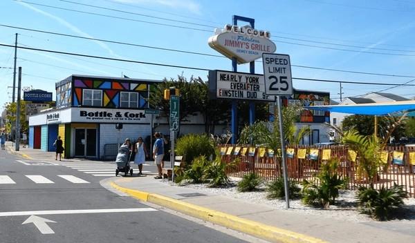 View of outside Jimmy's Grille and Bottle & Cork in Dewey