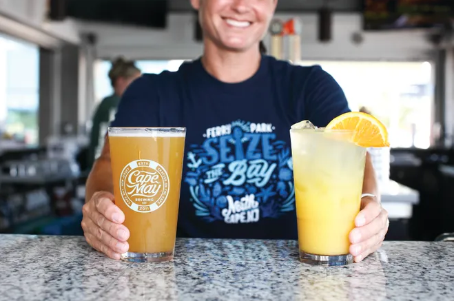 Exit Zero's Boat Drinks dockside restaurant at the Cape May Ferry terminal