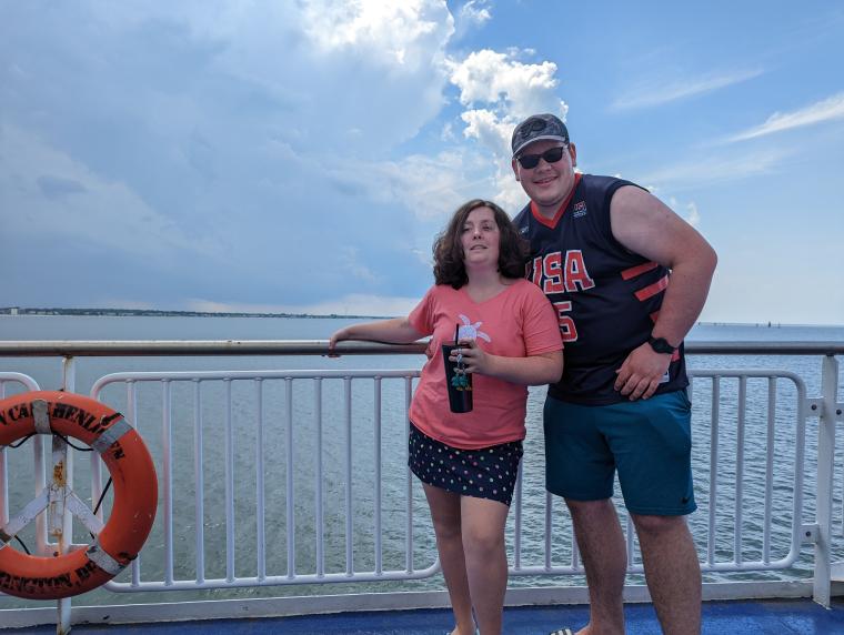 Erik and Jill aboard the Ferry