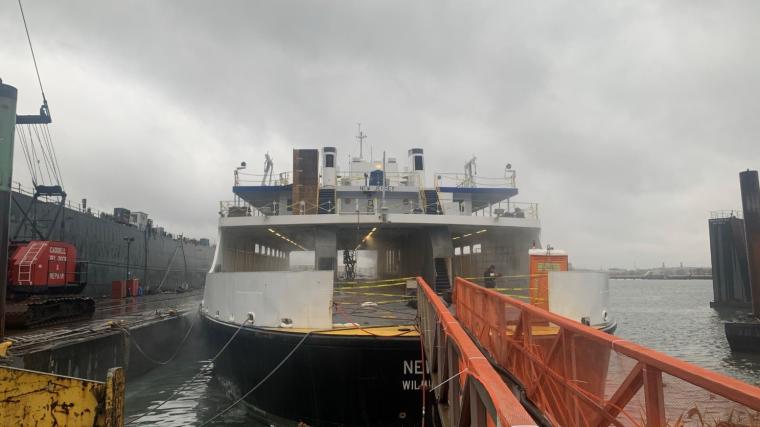 MV NJ arrives in shipyard for dry dock repowering 11-12-20
