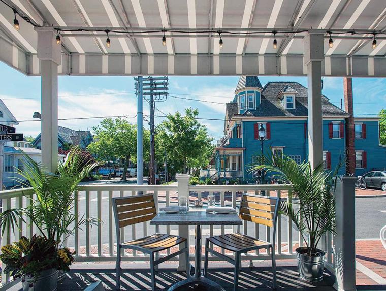 Outdoor dining at Fins Cape May