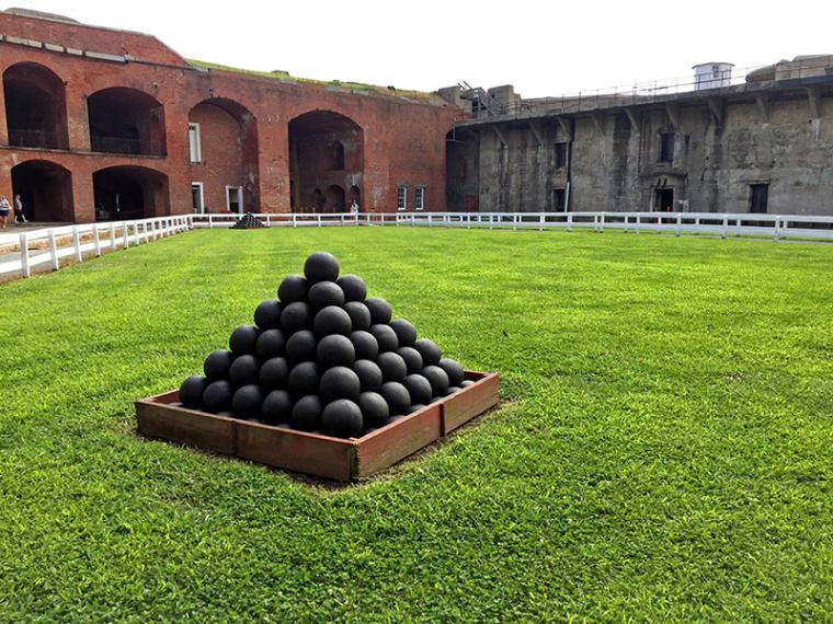 Civil War-era cannonballs seen at Fort Delaware on Pea Patch Island