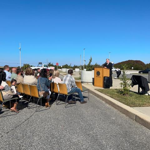 Memorials outside Cape May terminal
