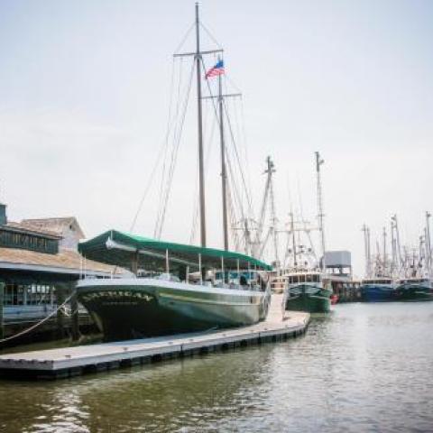 Schooner American boat docked at The Lobster House