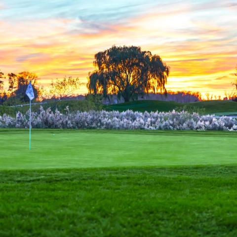 Golfer teeing off at Rookery South near Lewes DE