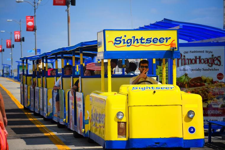 Sightseer Tramcar on the wildwood boardwalk