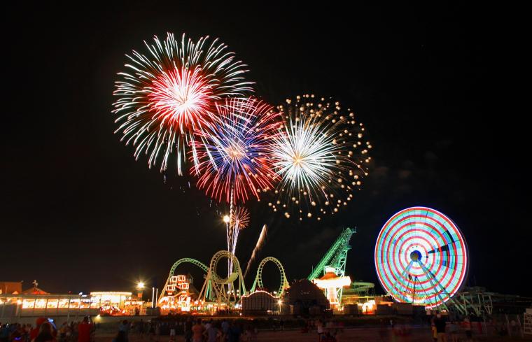 Fireworks over Wildwood Boardwalk