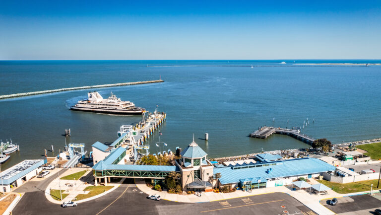 The Cape May - Lewes Ferry sails into Port in Lewes Delaware